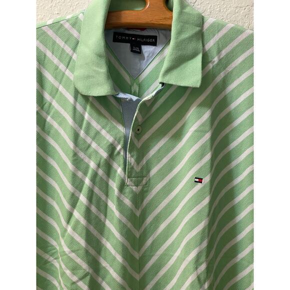 Vintage Men's Tommy Hilfiger Mint Green 100% Cotton Polo Shirt SIZE XL - Picture 2 of 8